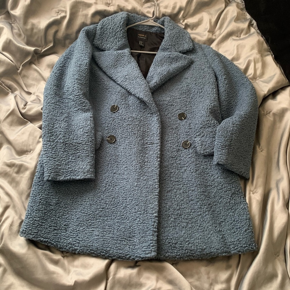 Blue teddy coat